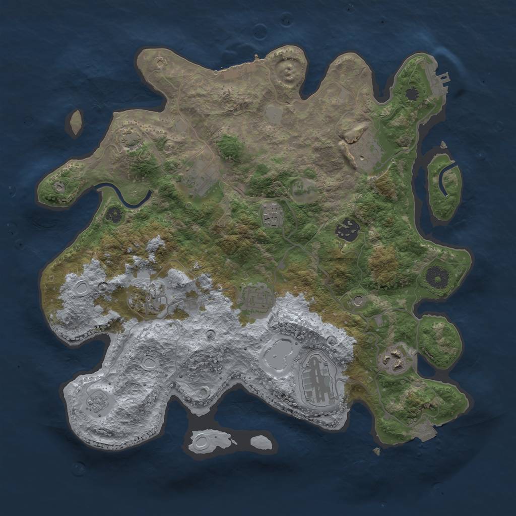 Rust Map: Procedural Map, Size: 3400, Seed: 40481498, 16 Monuments