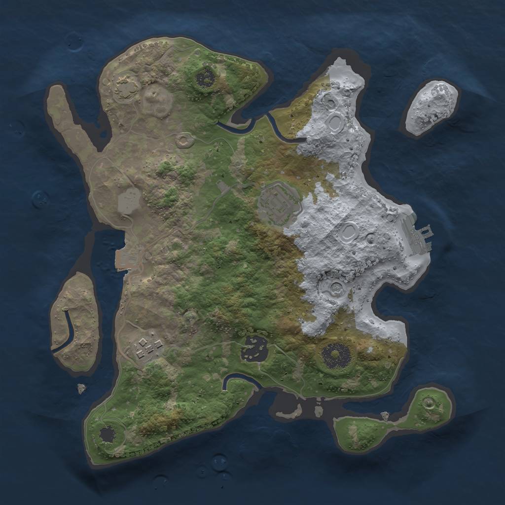Rust Map: Procedural Map, Size: 2700, Seed: 262860184, 9 Monuments