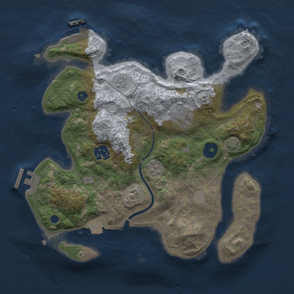 Rust Map: Procedural Map, Size: 2900, Seed: 45191824, 8 Monuments