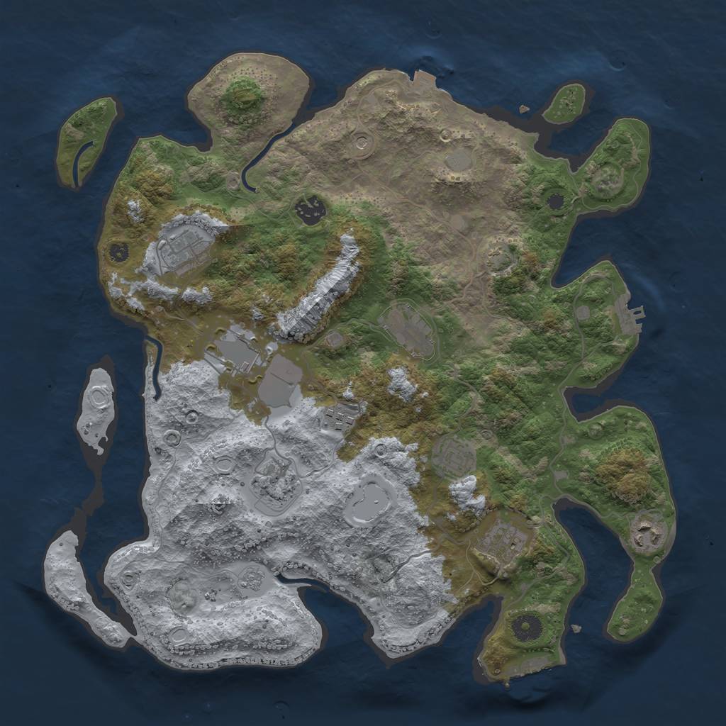 Rust Map: Procedural Map, Size: 3800, Seed: 47600, 17 Monuments