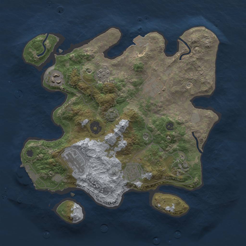 Rust Map: Procedural Map, Size: 3000, Seed: 1610677769, 12 Monuments