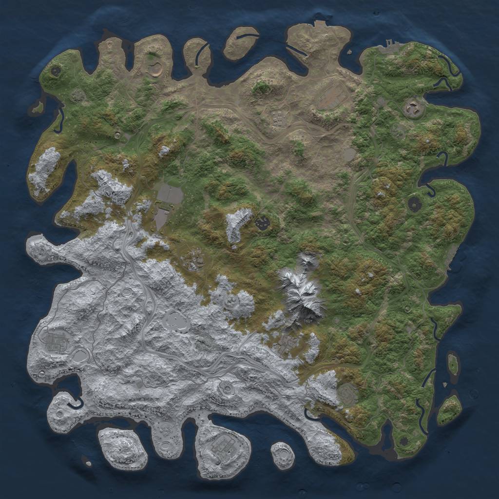 Rust Map: Procedural Map, Size: 5200, Seed: 73950, 19 Monuments