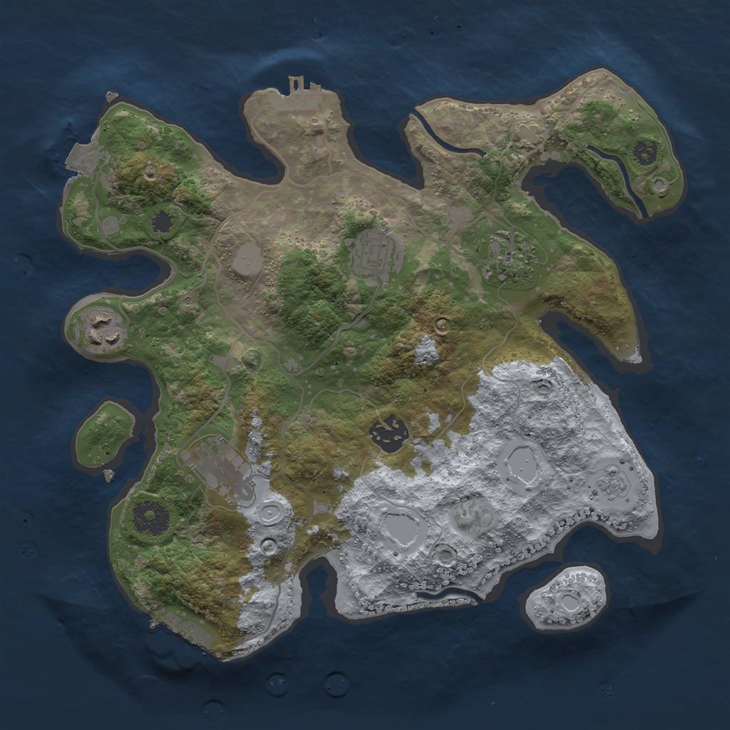 Rust Map: Procedural Map, Size: 3000, Seed: 4039518, 12 Monuments