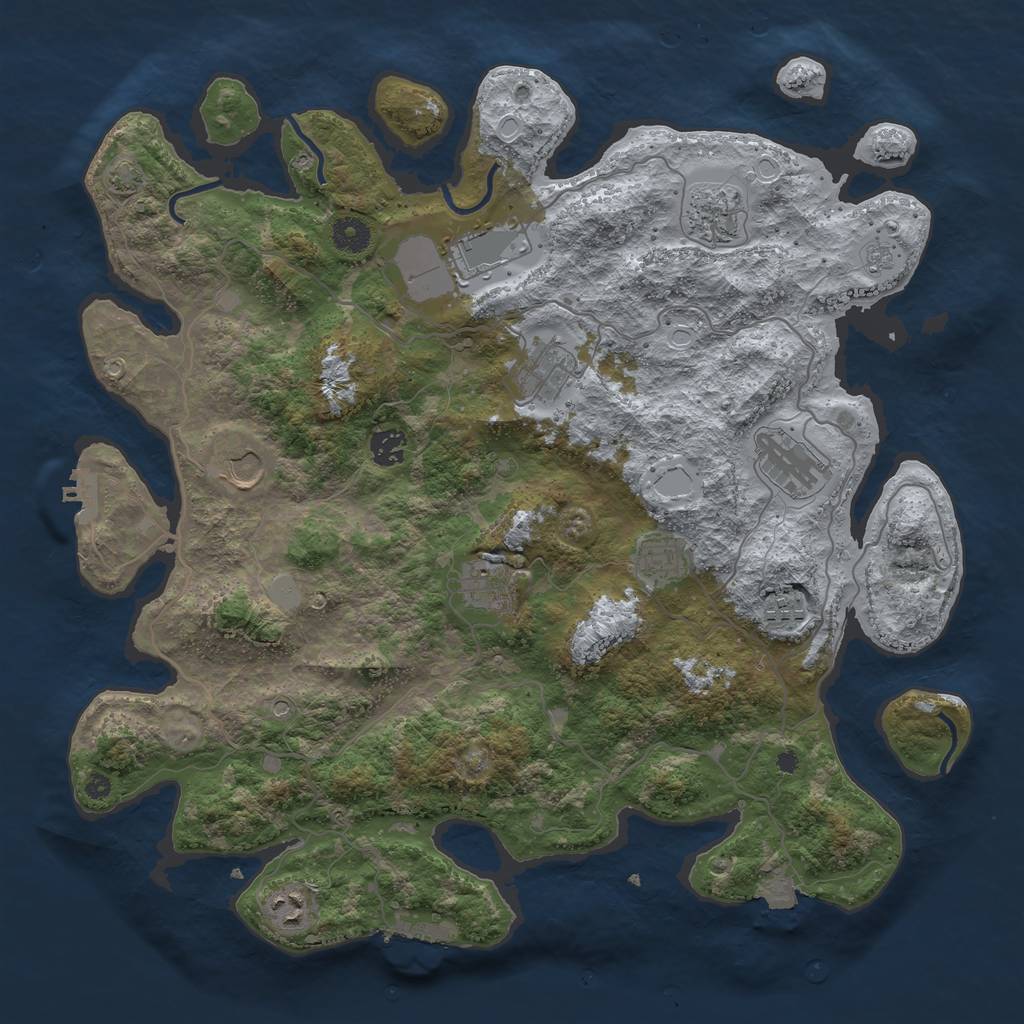 Rust Map: Procedural Map, Size: 4100, Seed: 547984503, 18 Monuments