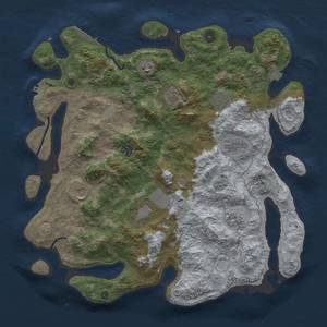 Thumbnail Rust Map: Procedural Map, Size: 4100, Seed: 25162, 17 Monuments