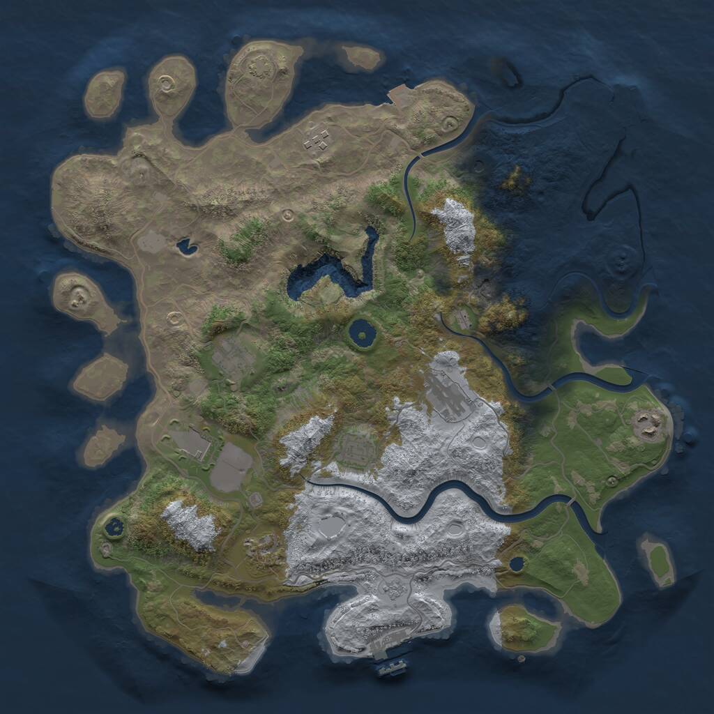 Rust Map: Procedural Map, Size: 4000, Seed: 86198619, 13 Monuments
