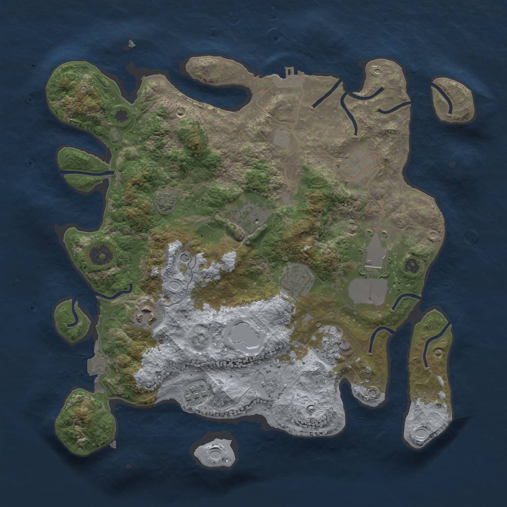 Rust Map: Procedural Map, Size: 3500, Seed: 2118768935, 14 Monuments