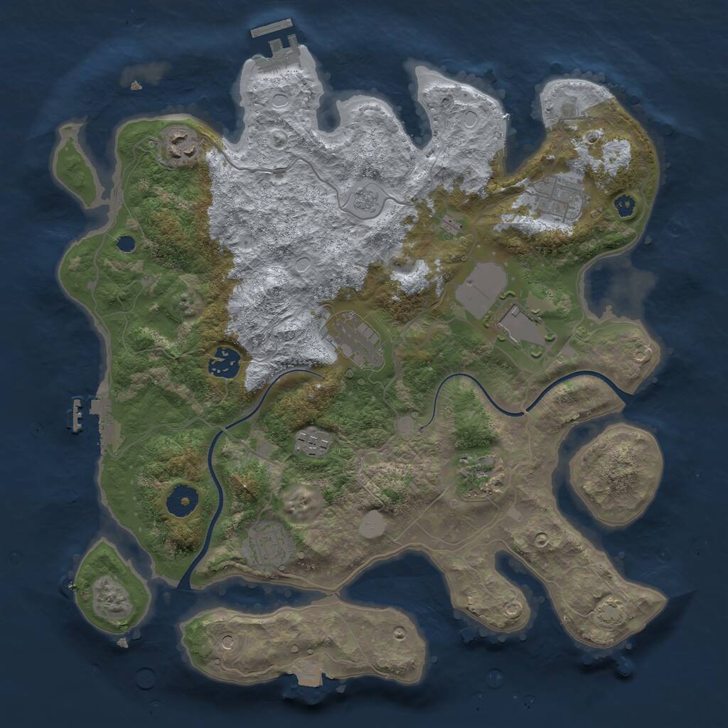 Rust Map: Procedural Map, Size: 3500, Seed: 131029122, 14 Monuments