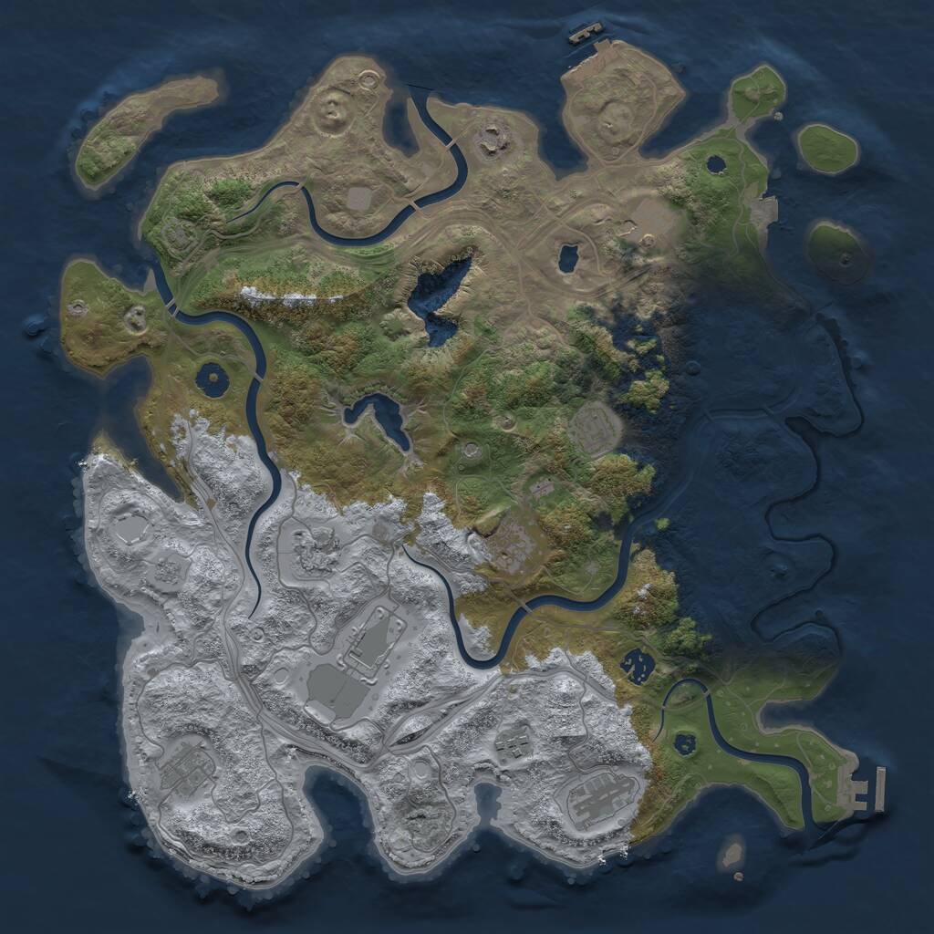 Rust Map: Procedural Map, Size: 4250, Seed: 220192900, 16 Monuments