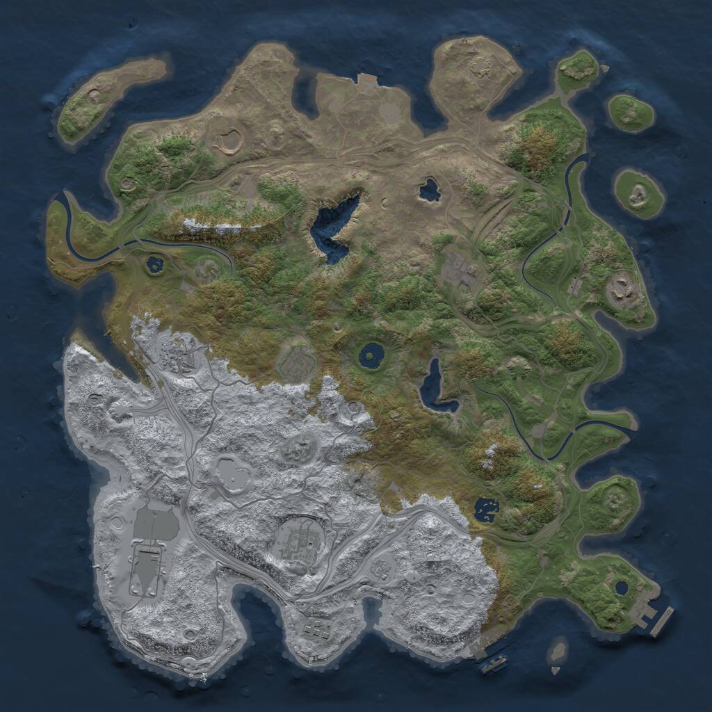 Rust Map: Procedural Map, Size: 4250, Seed: 220192900, 15 Monuments