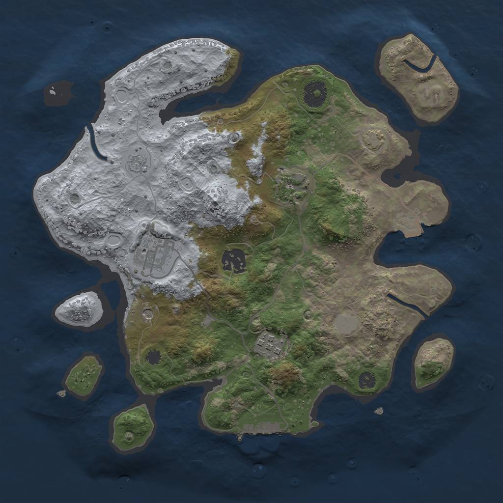 Rust Map: Procedural Map, Size: 3000, Seed: 10969, 11 Monuments
