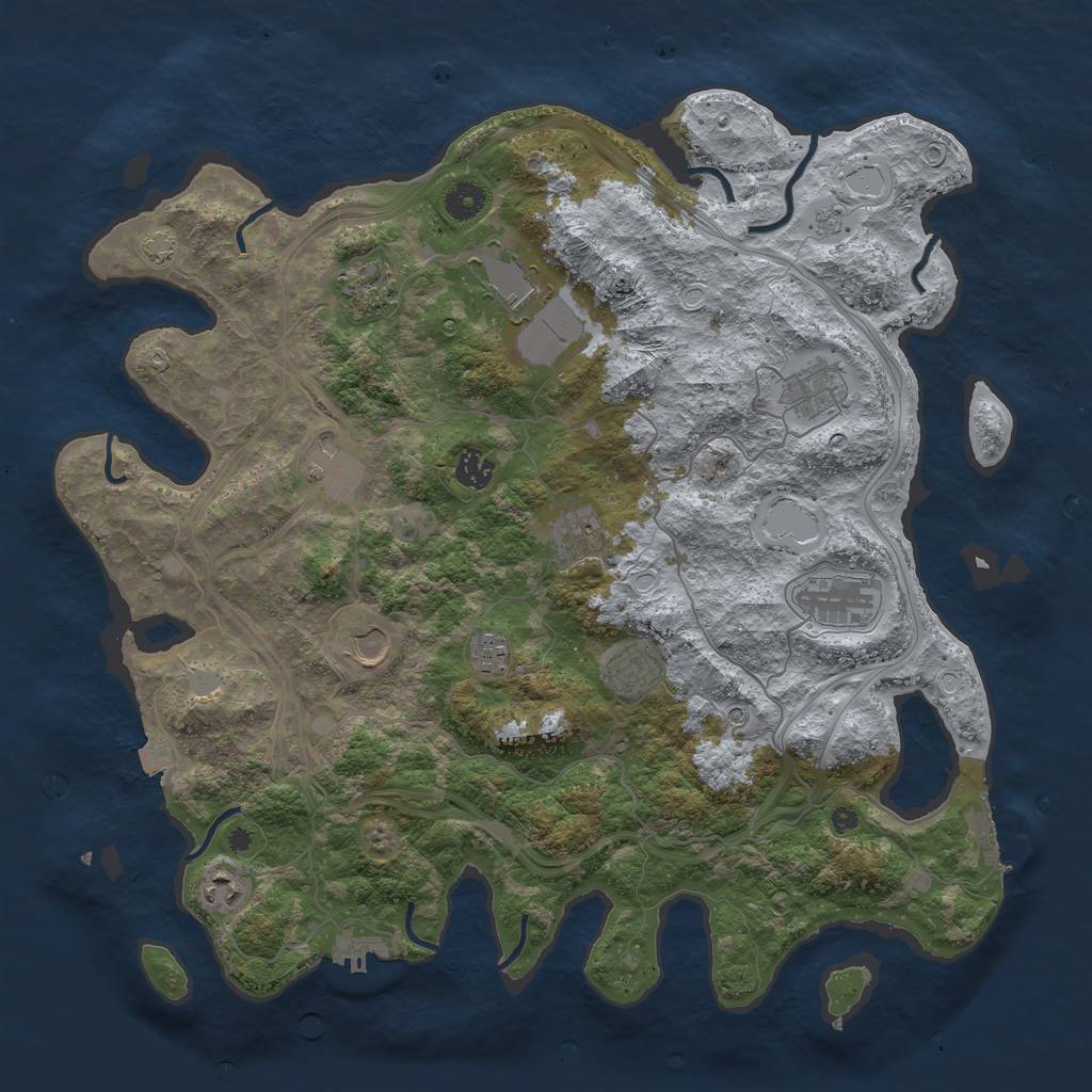 Rust Map: Procedural Map, Size: 4250, Seed: 1339301727, 19 Monuments