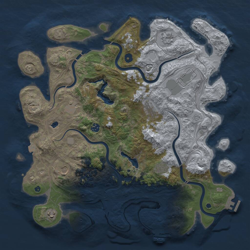 Rust Map: Procedural Map, Size: 4250, Seed: 1001148874, 15 Monuments