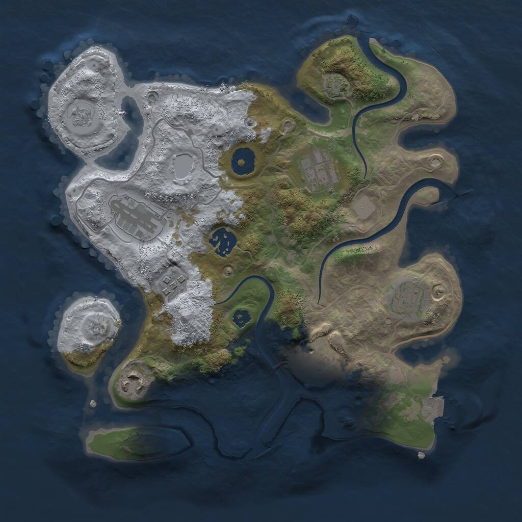 Rust Map: Procedural Map, Size: 3000, Seed: 420133769, 10 Monuments