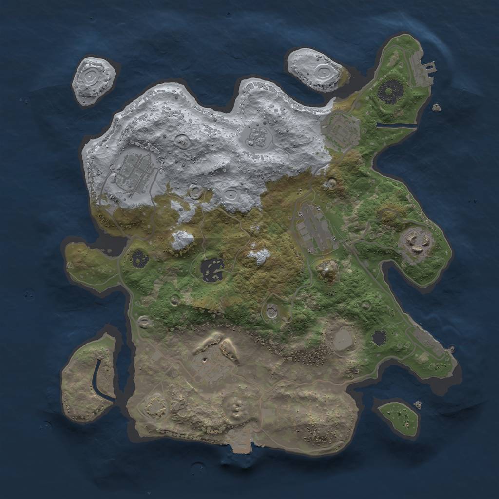 Rust Map: Procedural Map, Size: 3000, Seed: 1706403382, 14 Monuments