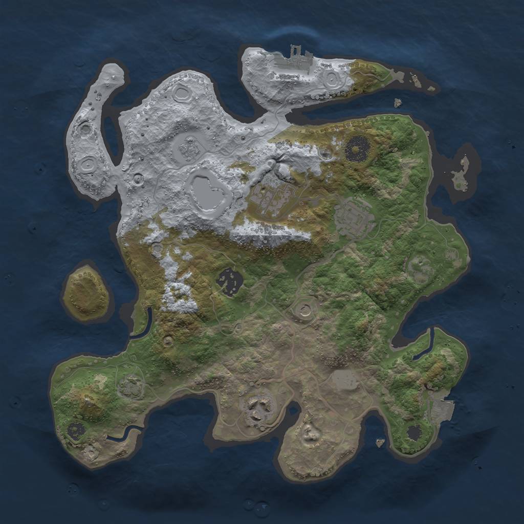 Rust Map: Procedural Map, Size: 3000, Seed: 69978, 11 Monuments