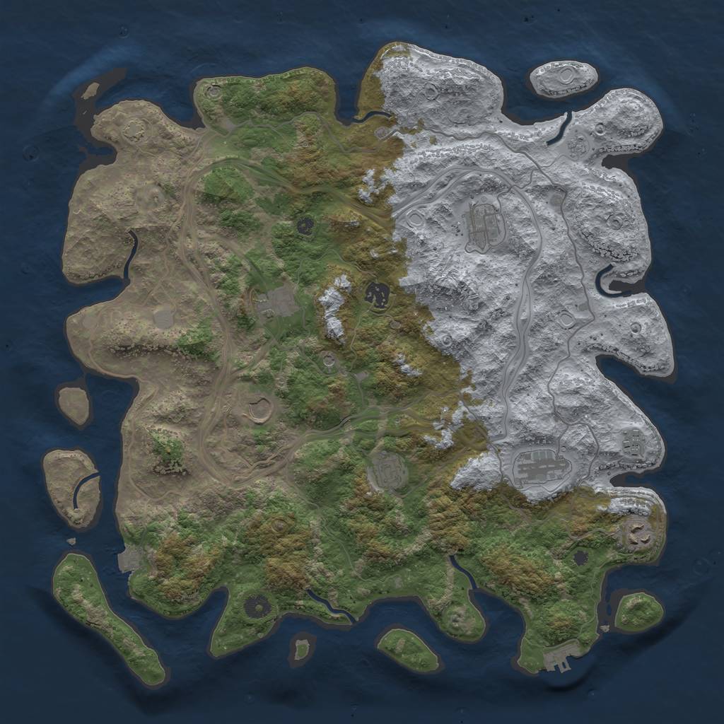 Rust Map: Procedural Map, Size: 4250, Seed: 1231339129, 15 Monuments