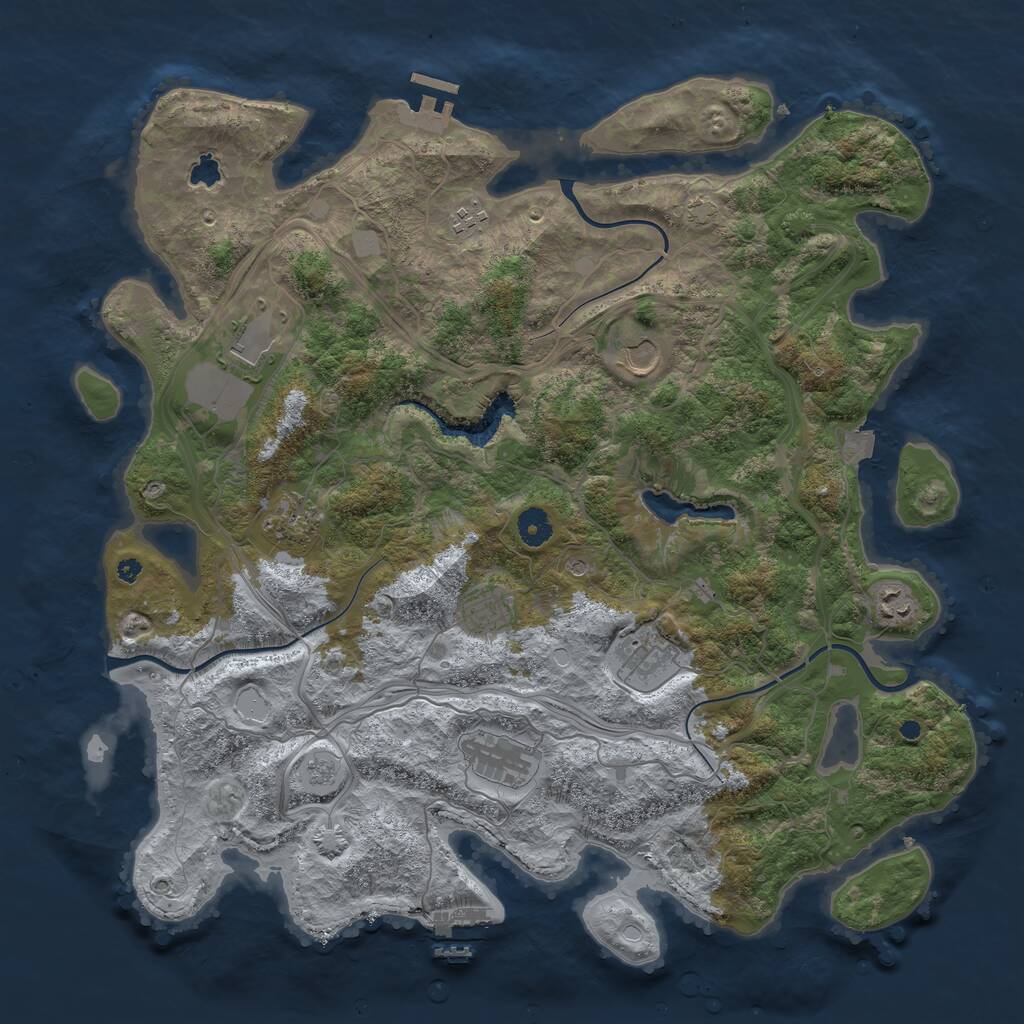 Rust Map: Procedural Map, Size: 4250, Seed: 4213123, 14 Monuments