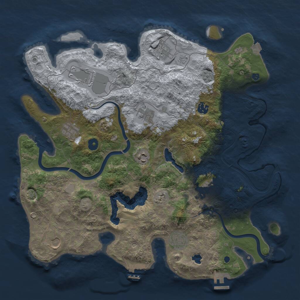 Rust Map: Procedural Map, Size: 4000, Seed: 886938938, 16 Monuments