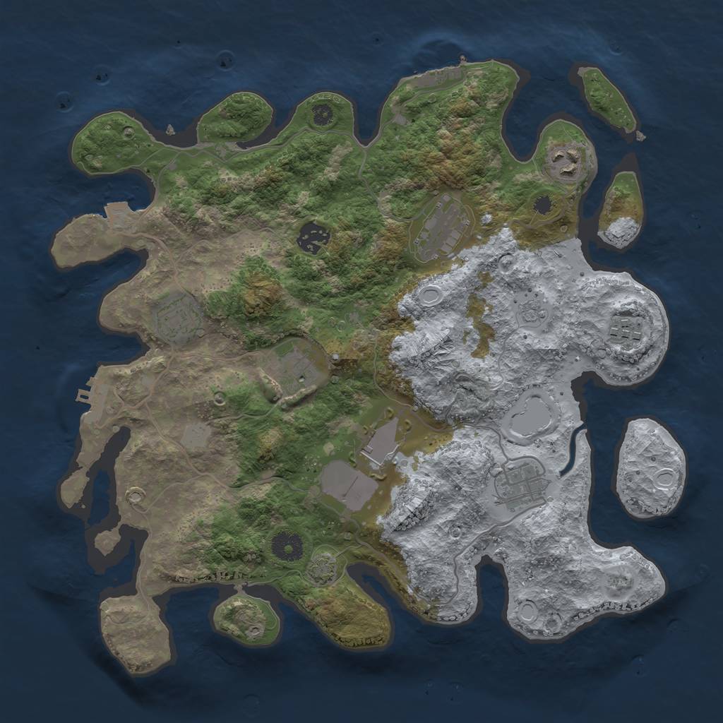 Rust Map: Procedural Map, Size: 3500, Seed: 624317878, 15 Monuments