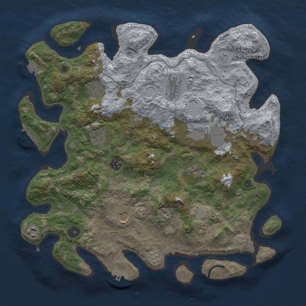Rust Map: Procedural Map, Size: 4000, Seed: 1681816919, 17 Monuments