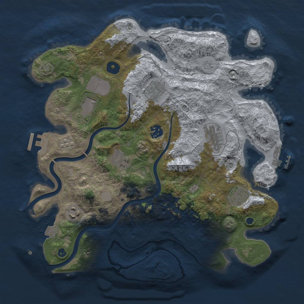 Rust Map: Procedural Map, Size: 3500, Seed: 1785229764, 14 Monuments
