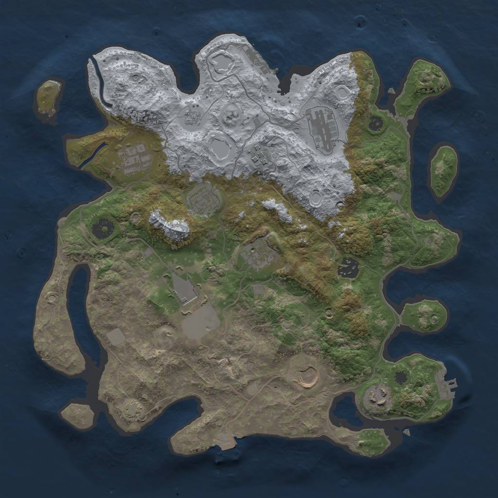 Rust Map: Procedural Map, Size: 3500, Seed: 501312662, 16 Monuments
