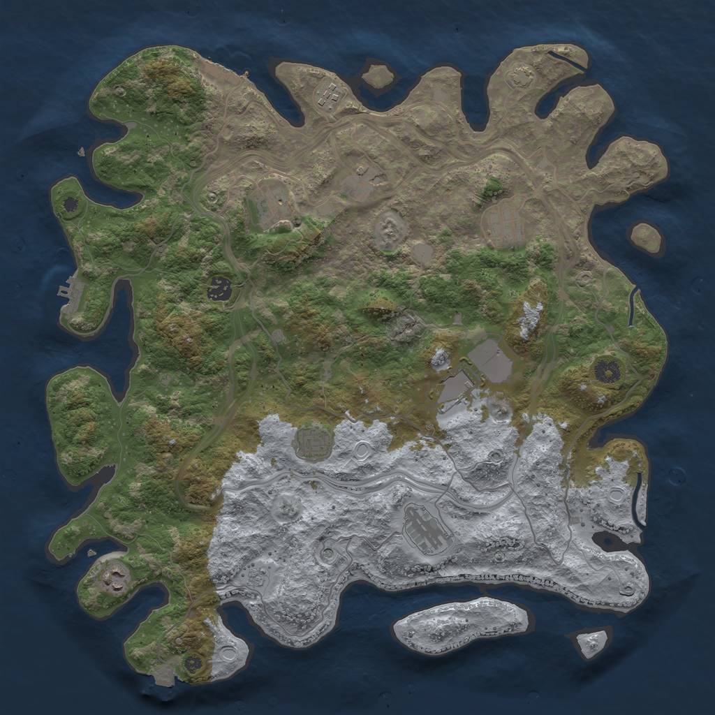 Rust Map: Procedural Map, Size: 4250, Seed: 33660003, 17 Monuments