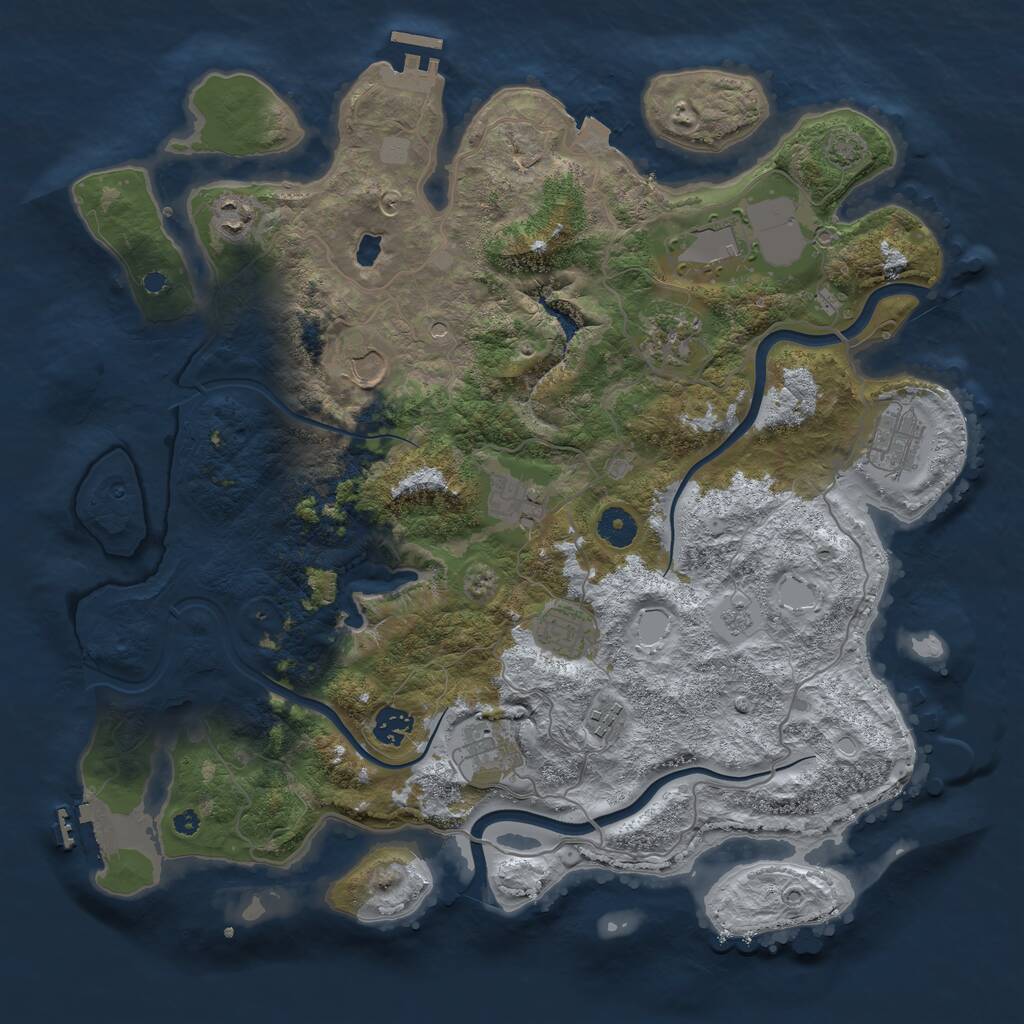 Rust Map: Procedural Map, Size: 4000, Seed: 2108971196, 16 Monuments