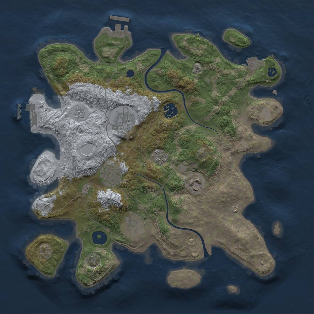 Rust Map: Procedural Map, Size: 3250, Seed: 239219245, 11 Monuments