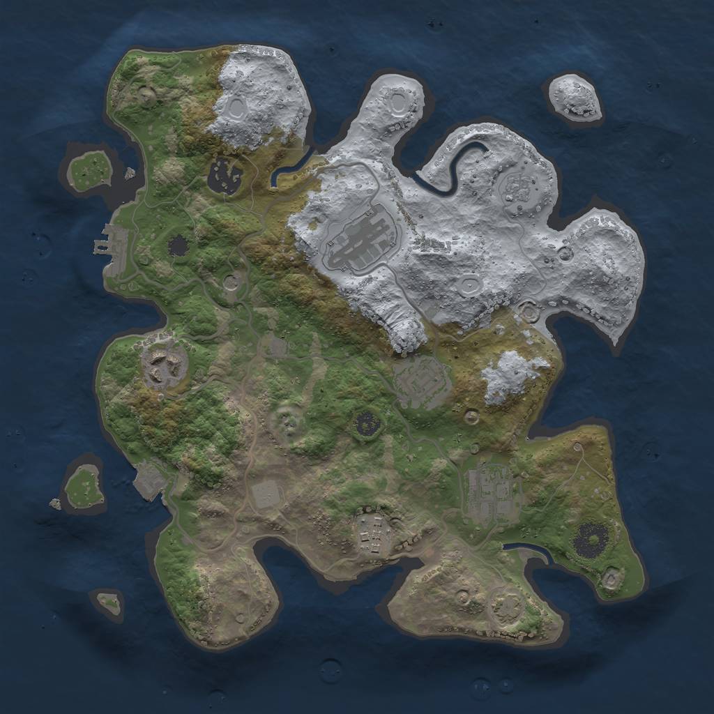Rust Map: Procedural Map, Size: 3000, Seed: 373115000, 13 Monuments
