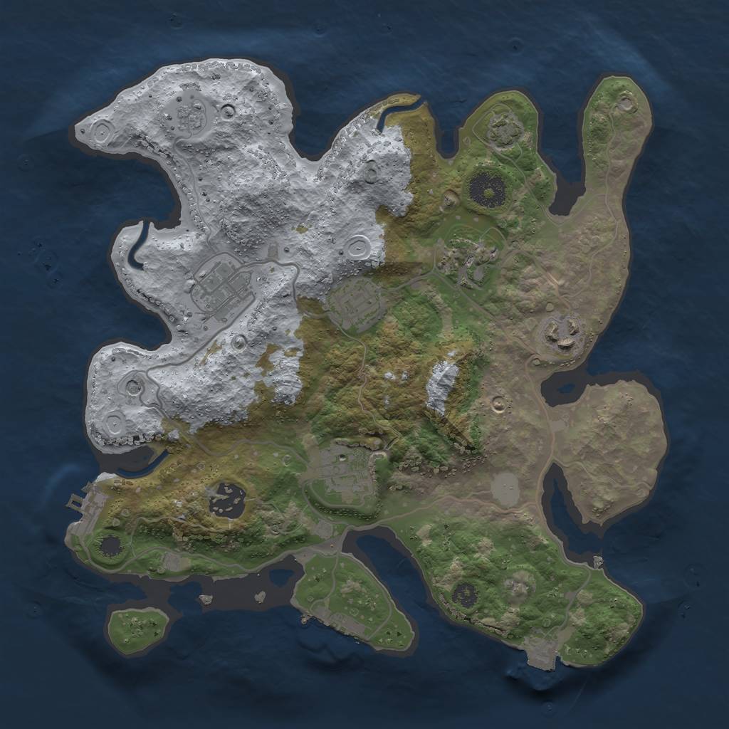 Rust Map: Procedural Map, Size: 3000, Seed: 1231241, 14 Monuments