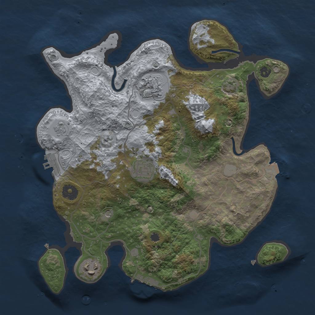 Rust Map: Procedural Map, Size: 3000, Seed: 627010608, 11 Monuments