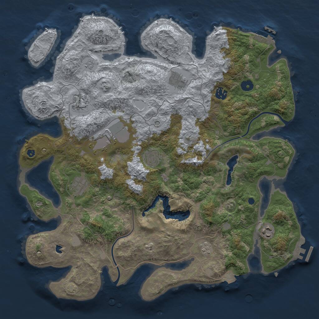 Rust Map: Procedural Map, Size: 4000, Seed: 757515699, 14 Monuments