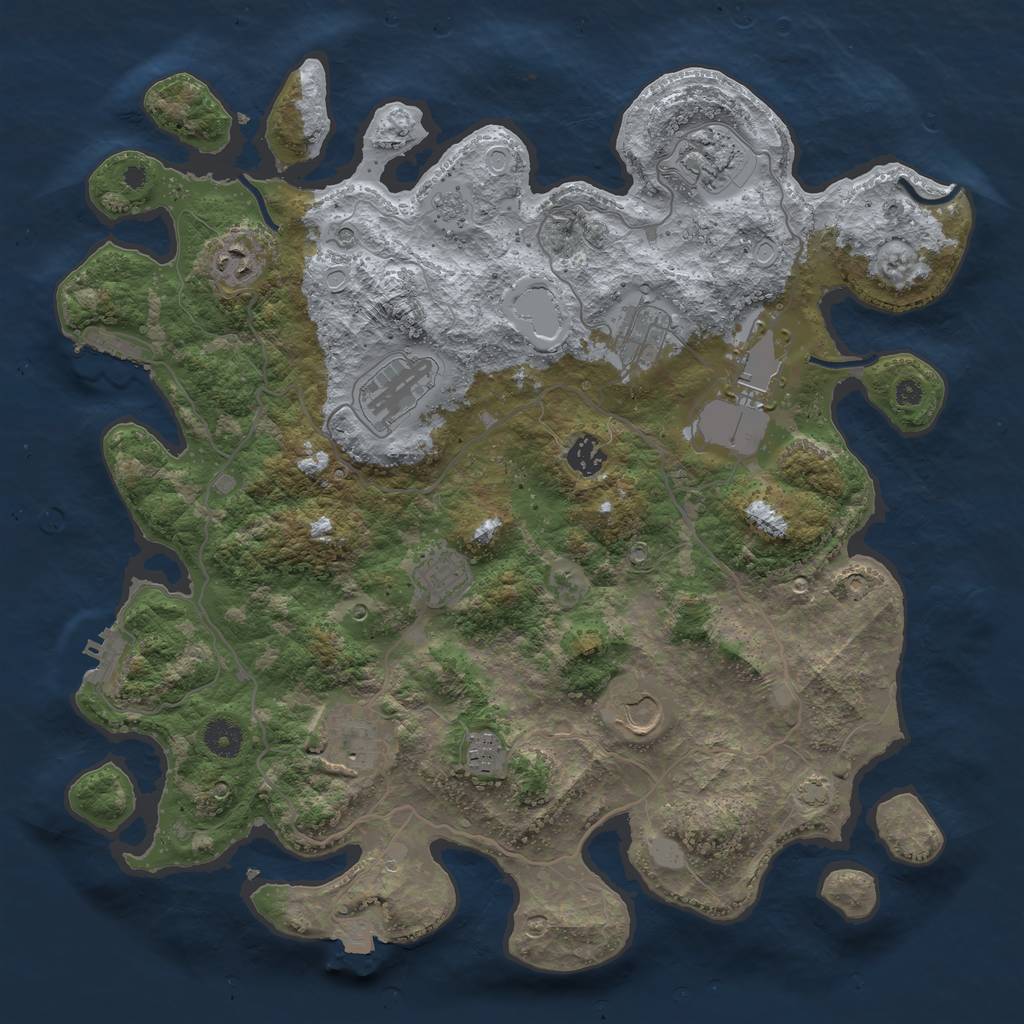 Rust Map: Procedural Map, Size: 4000, Seed: 1446004805, 18 Monuments