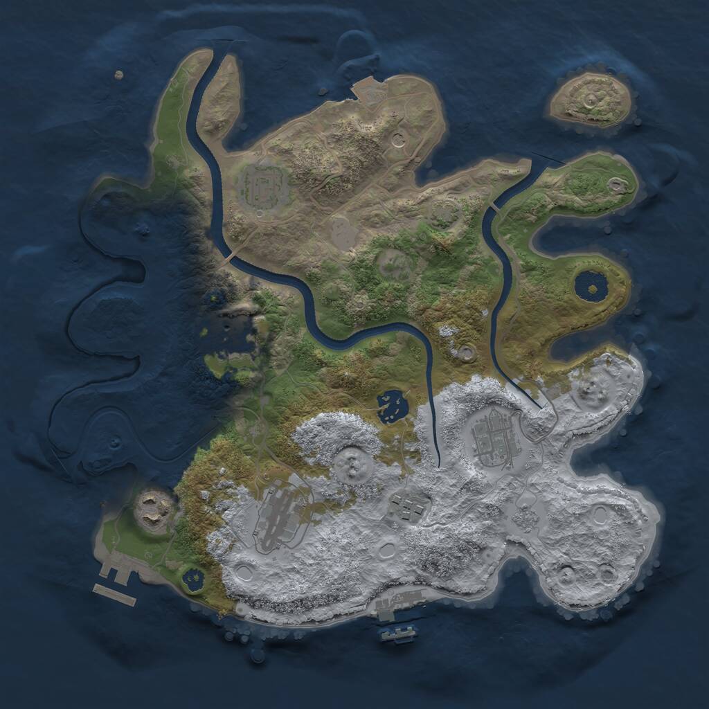 Rust Map: Procedural Map, Size: 3250, Seed: 411196902, 13 Monuments