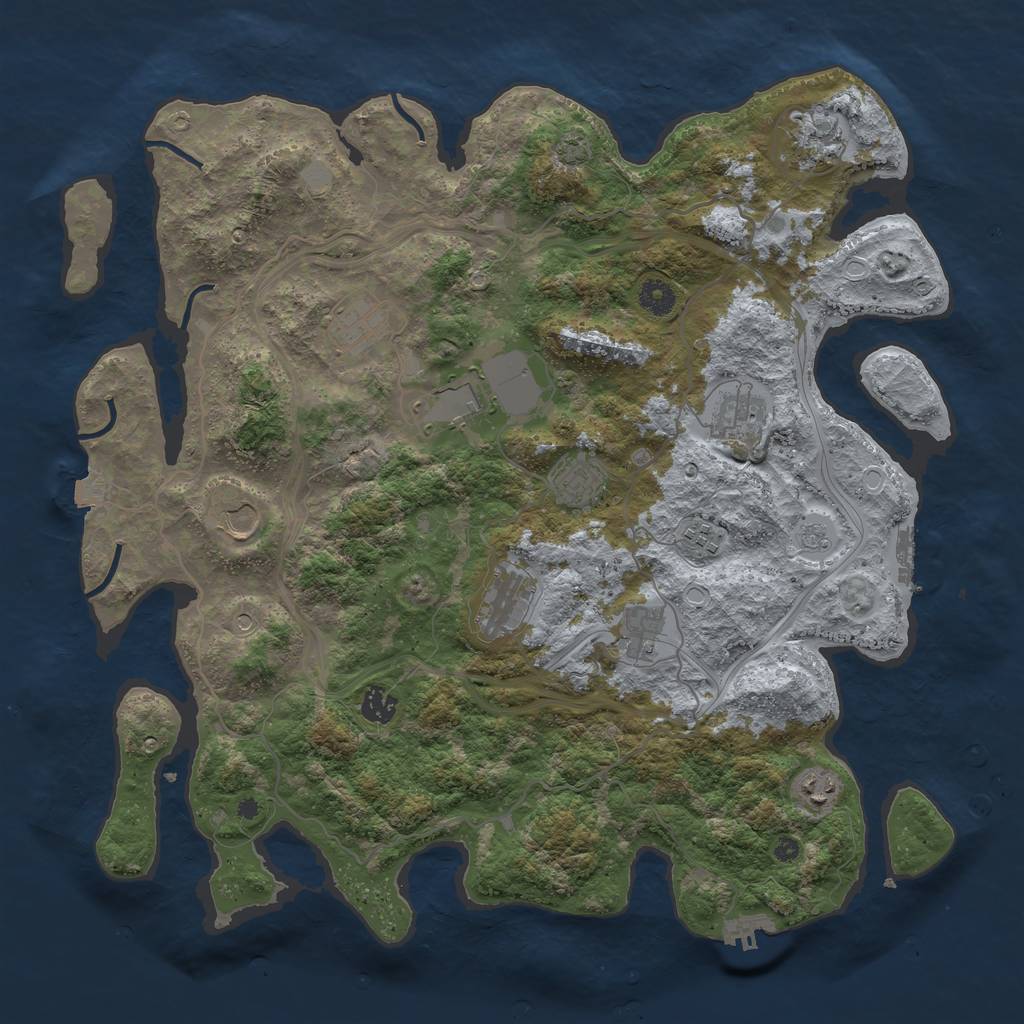 Rust Map: Procedural Map, Size: 4250, Seed: 1799798245, 19 Monuments