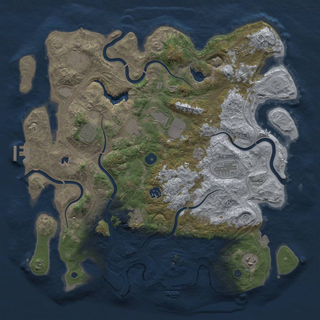 Rust Map: Procedural Map, Size: 4250, Seed: 1799798245, 16 Monuments