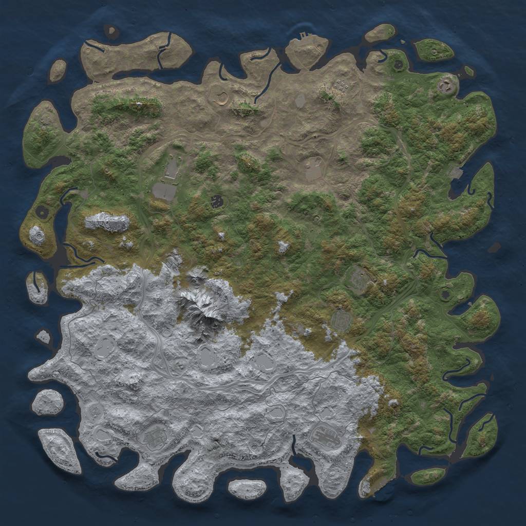Rust Map: Procedural Map, Size: 6000, Seed: 5005825, 19 Monuments
