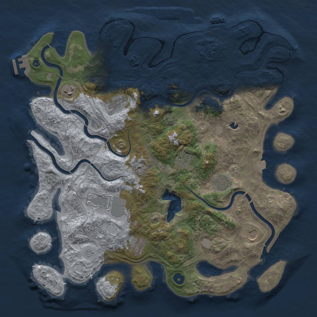 Rust Map: Procedural Map, Size: 4250, Seed: 2070939547, 14 Monuments