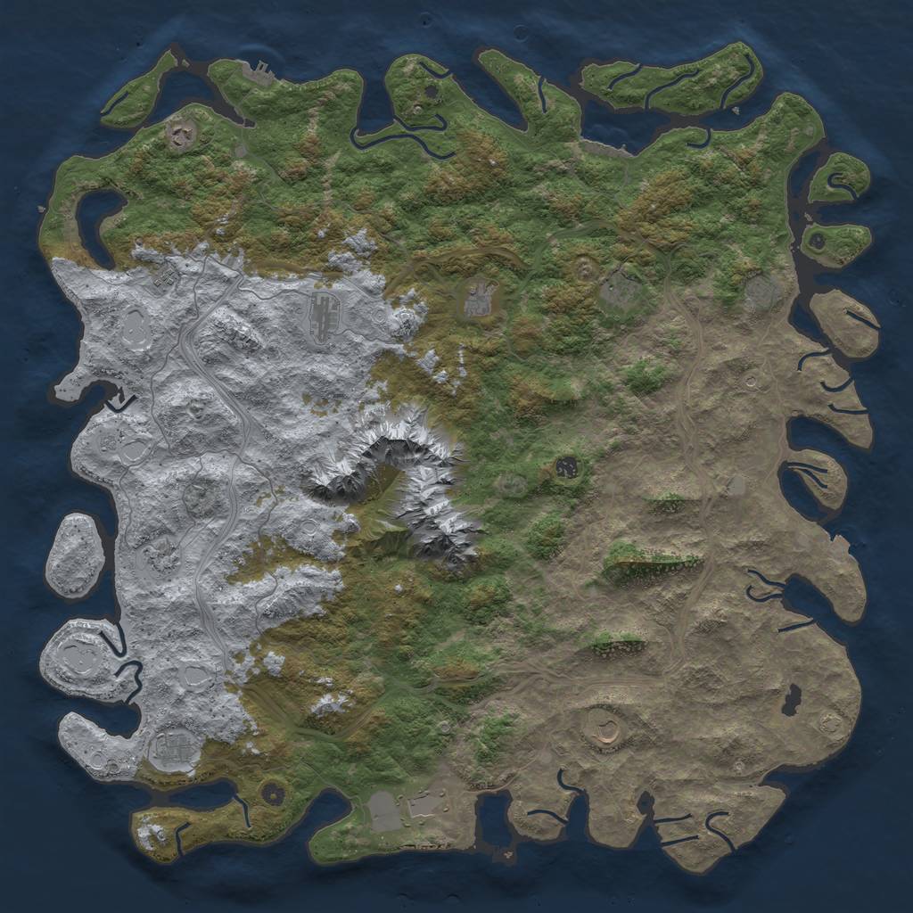 Rust Map: Procedural Map, Size: 6000, Seed: 8680, 19 Monuments