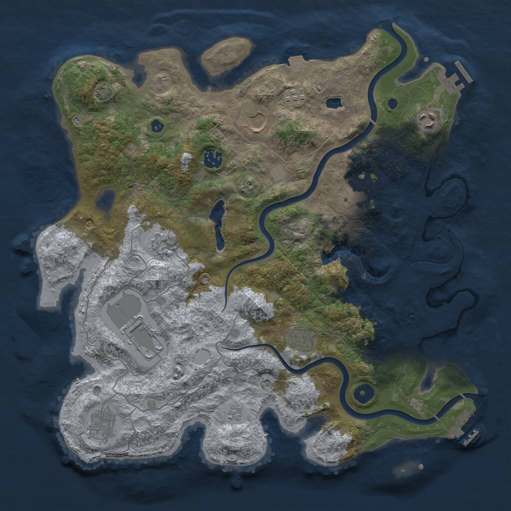 Rust Map: Procedural Map, Size: 4000, Seed: 1112022, 15 Monuments