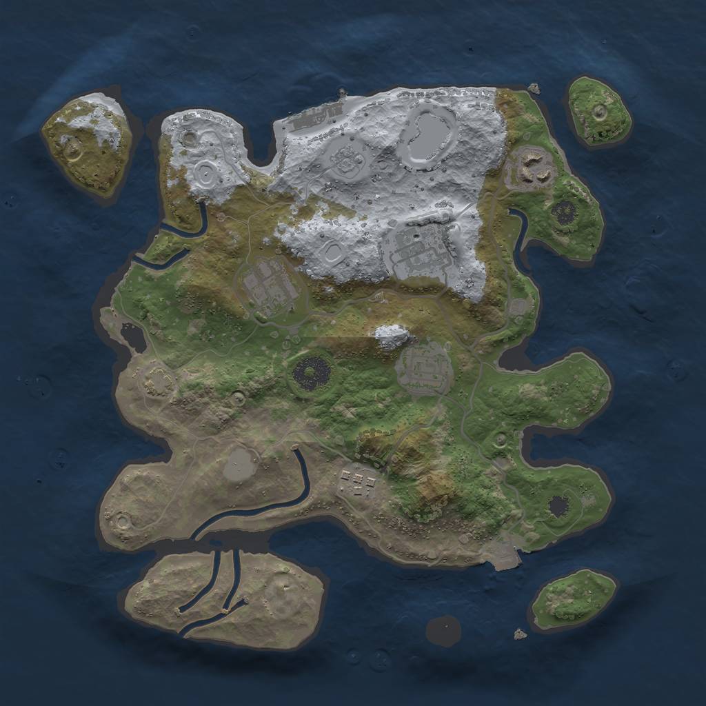 Rust Map: Procedural Map, Size: 3000, Seed: 10458, 11 Monuments