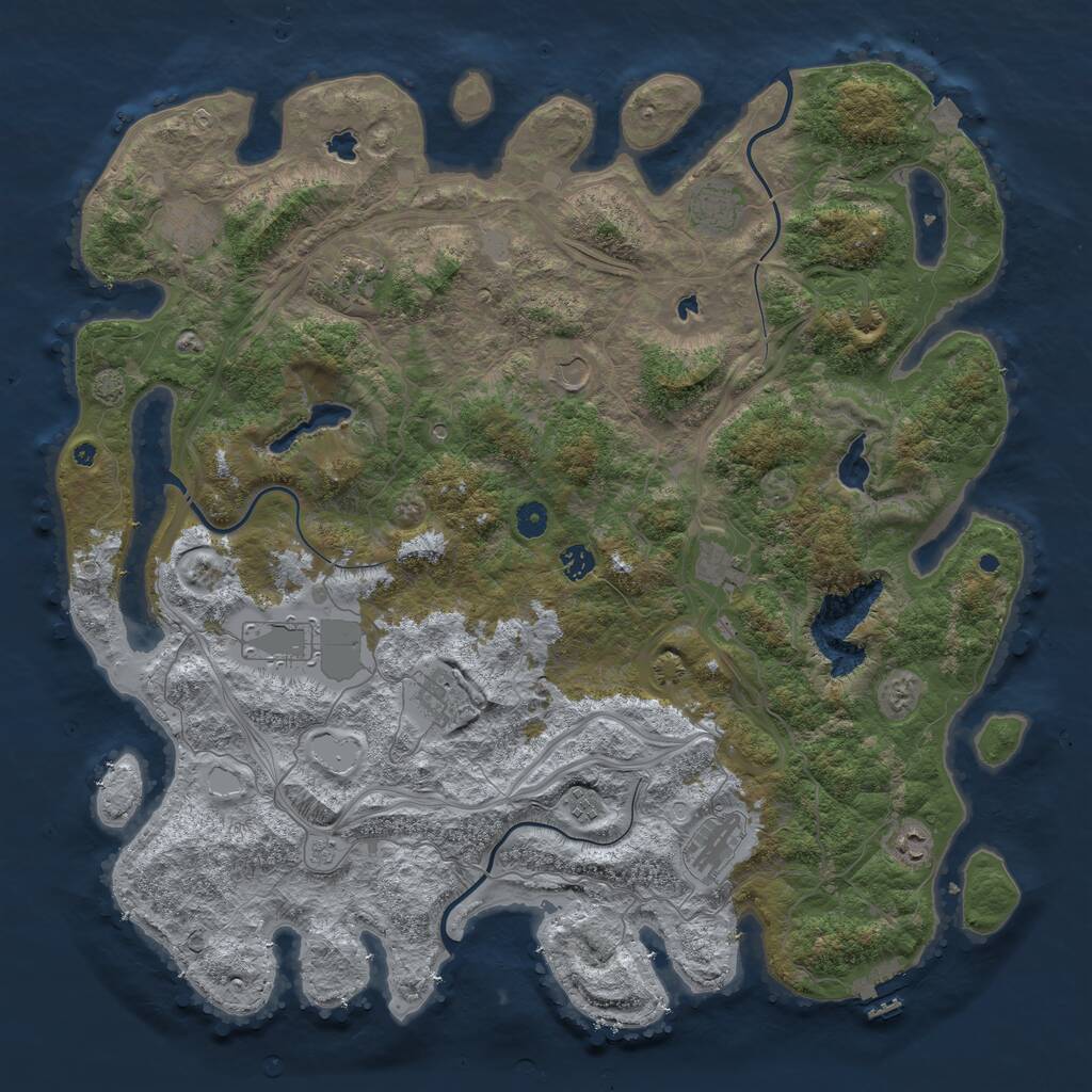 Rust Map: Procedural Map, Size: 4800, Seed: 2043606724, 16 Monuments