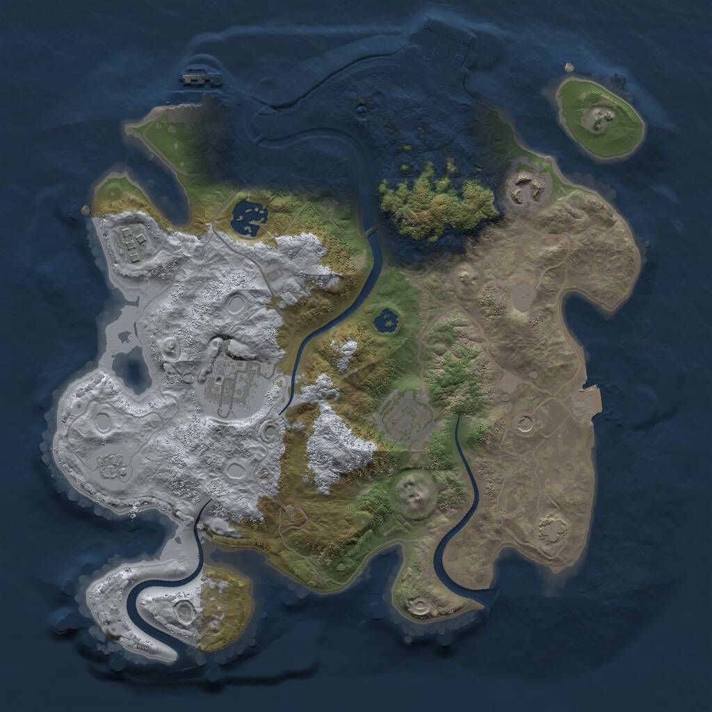 Rust Map: Procedural Map, Size: 3000, Seed: 6585, 11 Monuments