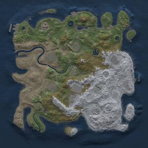 Thumbnail Rust Map: Procedural Map, Size: 3700, Seed: 566523409, 15 Monuments