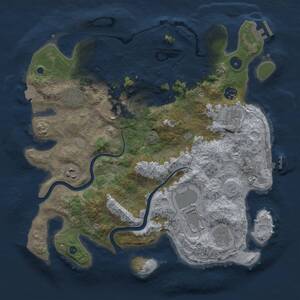 Thumbnail Rust Map: Procedural Map, Size: 3700, Seed: 566523409, 14 Monuments