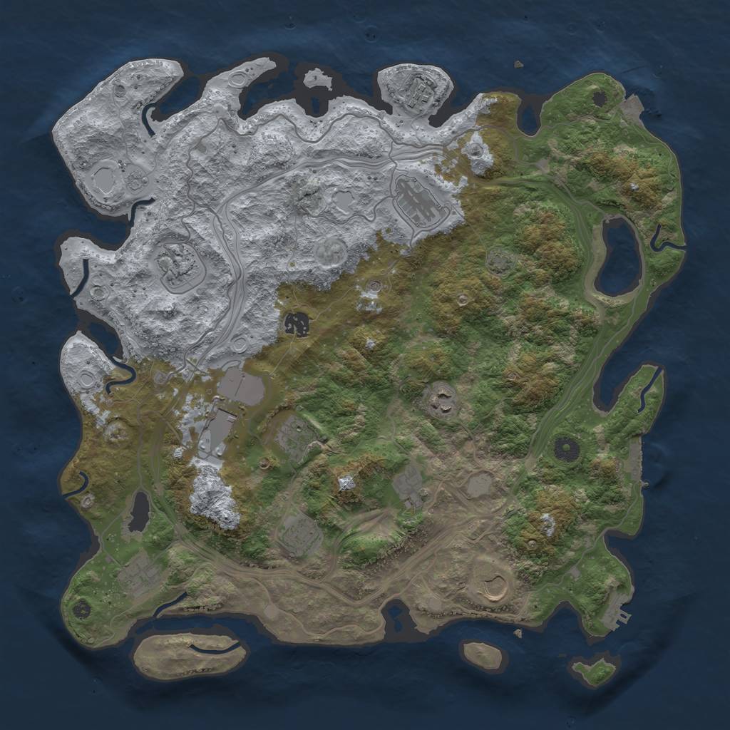 Rust Map: Procedural Map, Size: 4250, Seed: 620386062, 19 Monuments