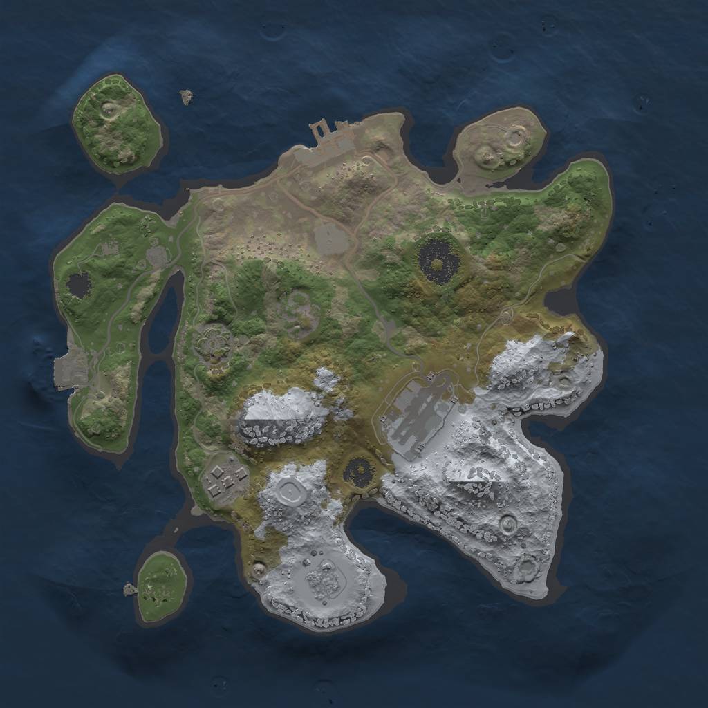 Rust Map: Procedural Map, Size: 2500, Seed: 5114, 8 Monuments