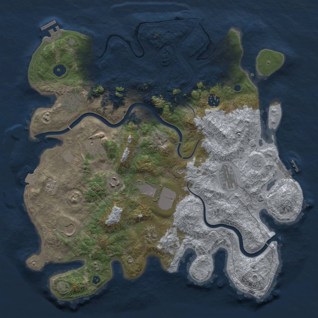 Rust Map: Procedural Map, Size: 3900, Seed: 71058628, 15 Monuments